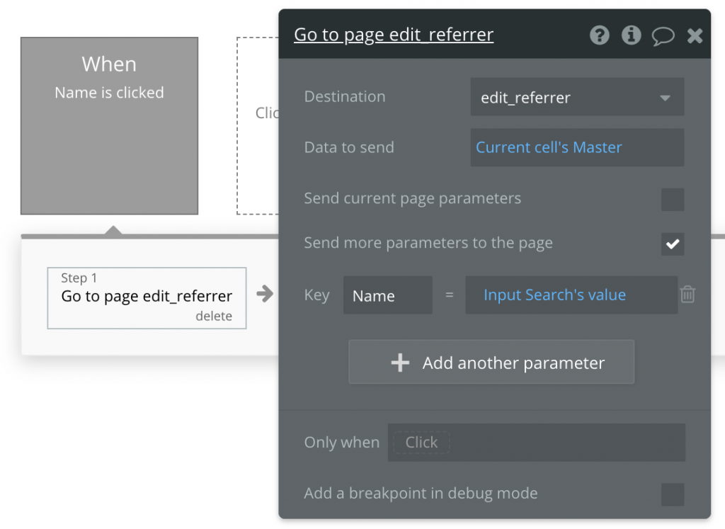 一覧画面のworkflow